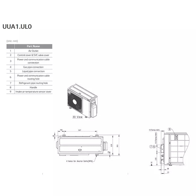 LG Cassette airco met afdekplaat CT18F-Compact R32 5,0 kW set