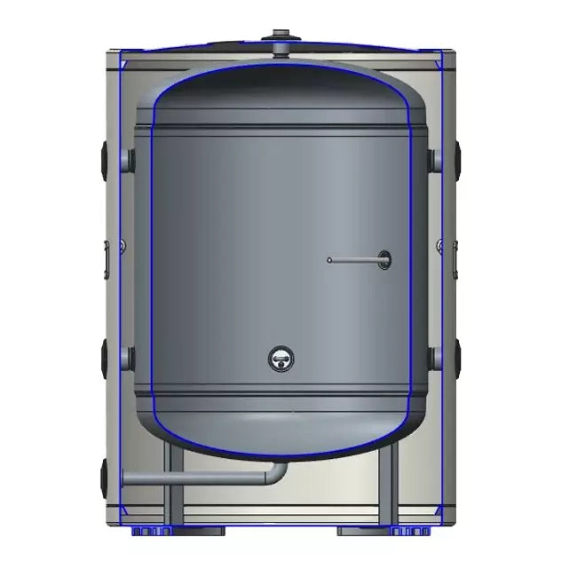 Buffervat RVS Duplex 100L met 2KW weerstand