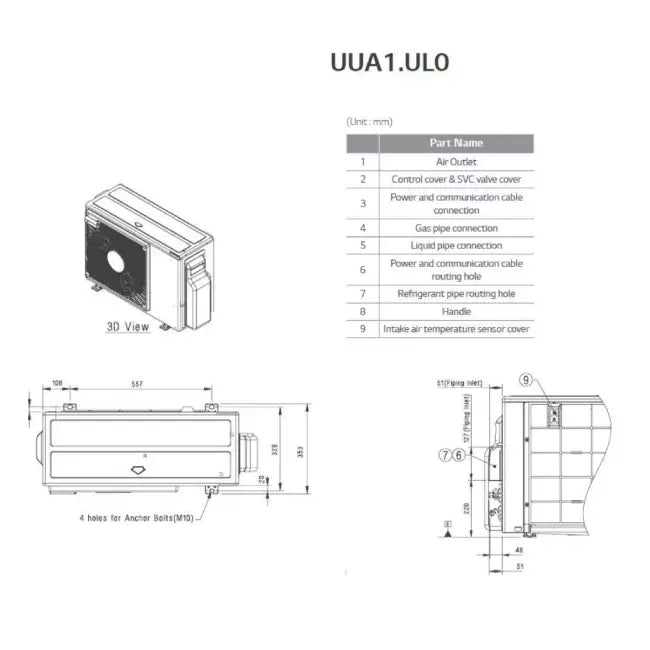LG Low static Inverter kanaal airco CL18F-S R32 5,0 kW set