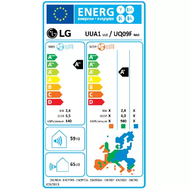 LG Console Inverter wand airco UQ18-S R32 5,0 kW set