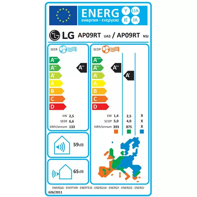 LG Air Purifying Inverter airco R32 2,5 kW set
