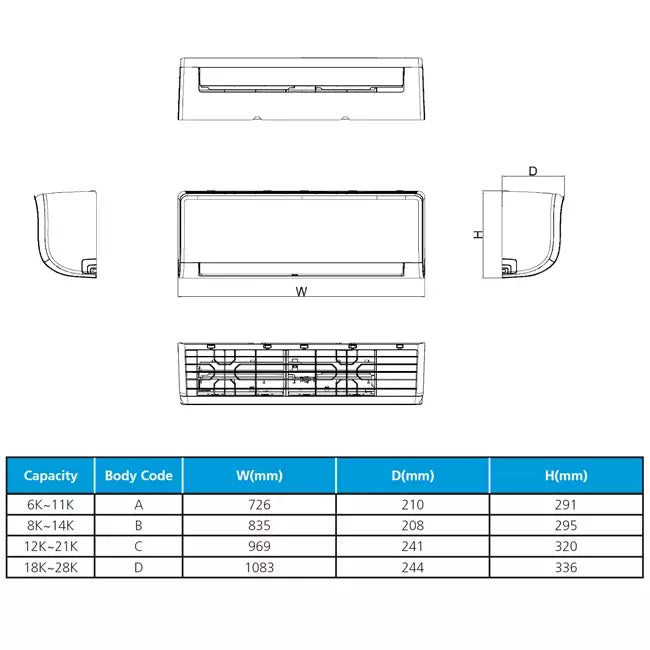 MaxiCool INFINI 7 kW R32 Inverter airco 24HDI met WIFI set