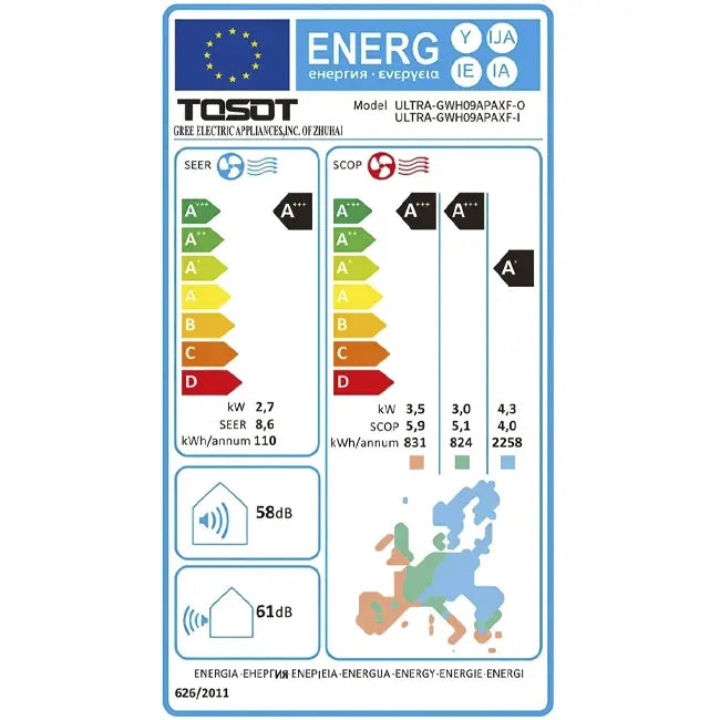 Tosot Nordic Ultra by Gree R32 3,5-4,2 kW set