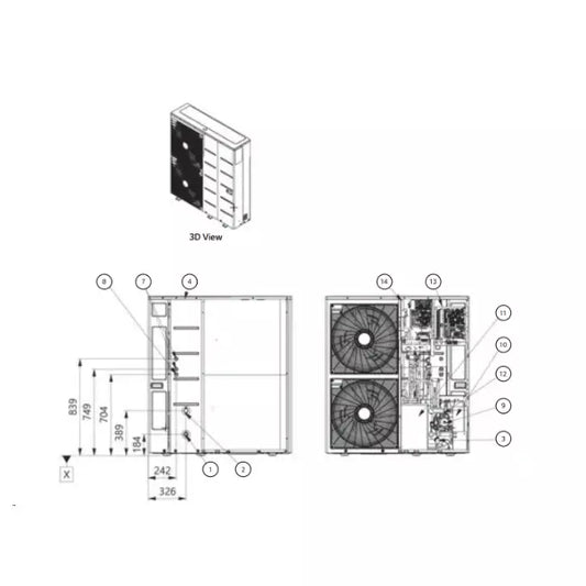 LG Therma-V Monobloc S warmtepomp 380V R32 14,0 kW