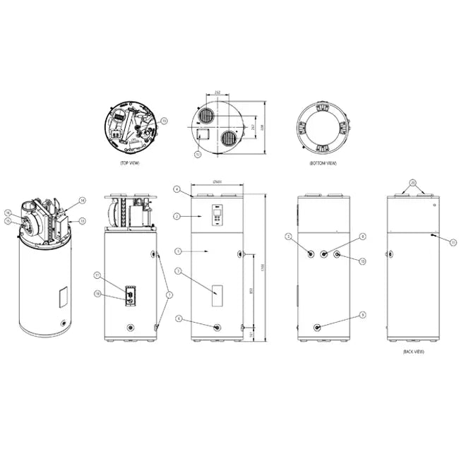 LG Therma-V warmtepompboiler 200L 230V - WH20ES