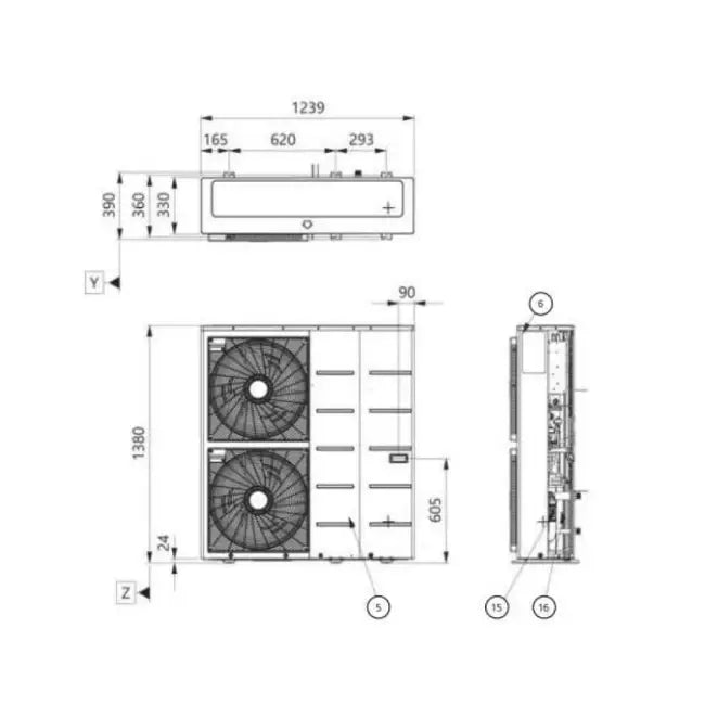 LG Therma-V Buitenunit warmtepomp 16,0kW 380V
