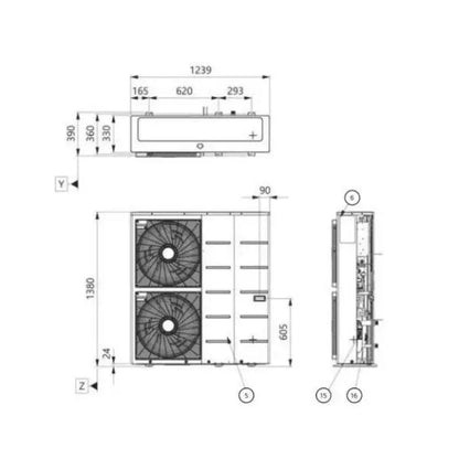 LG Therma-V Buitenunit warmtepomp 16,0kW 380V